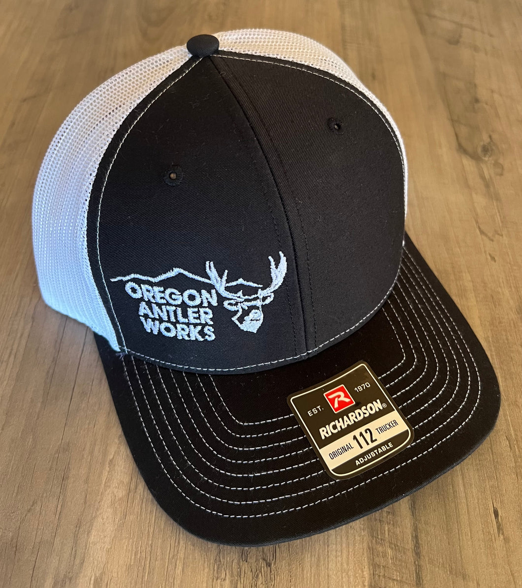 Oregon Antler Works Logo Snapback Black / White